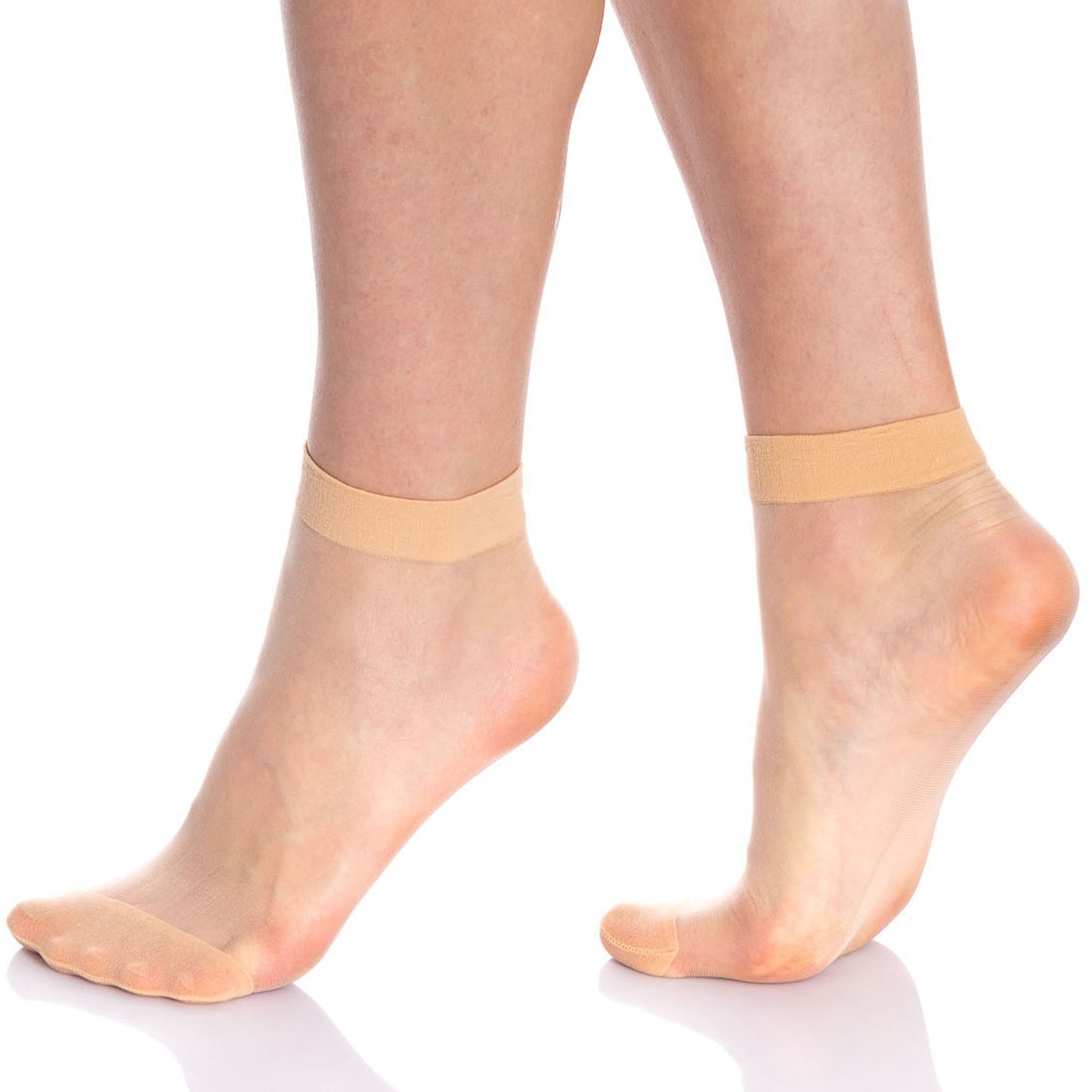 10 Pairs Women's Sheer Ankle High Socks 15 Denier Breathable Mesh One Size-2