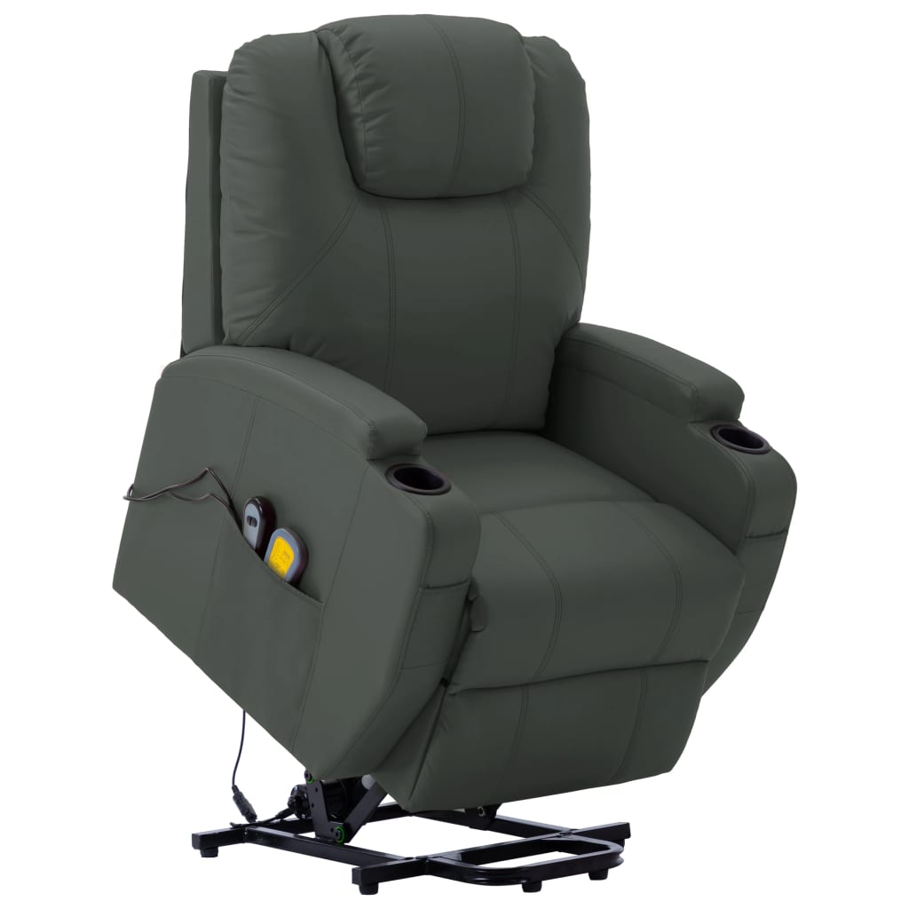 vidaXL Power Lift Recliner Electric Lift Chair for Home Theater Faux Leather-2