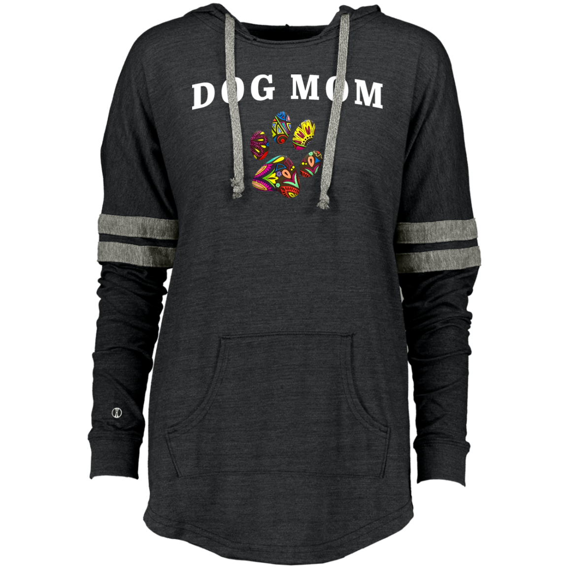 Ladies Hooded Pullover Dog Mom-1