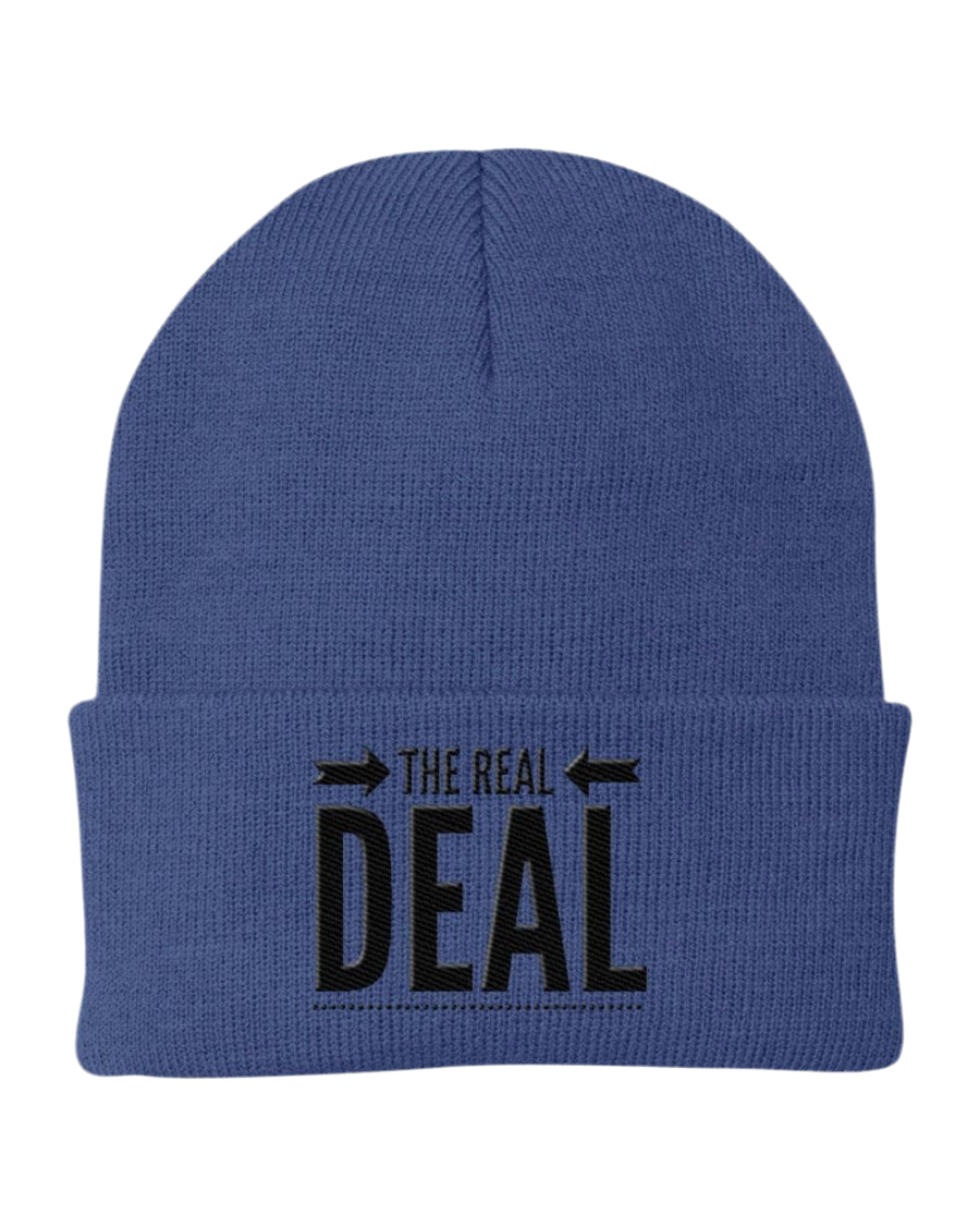 Beanie Cap - the Real Deal Embroidered Graphic / Cuffed Knit Hat