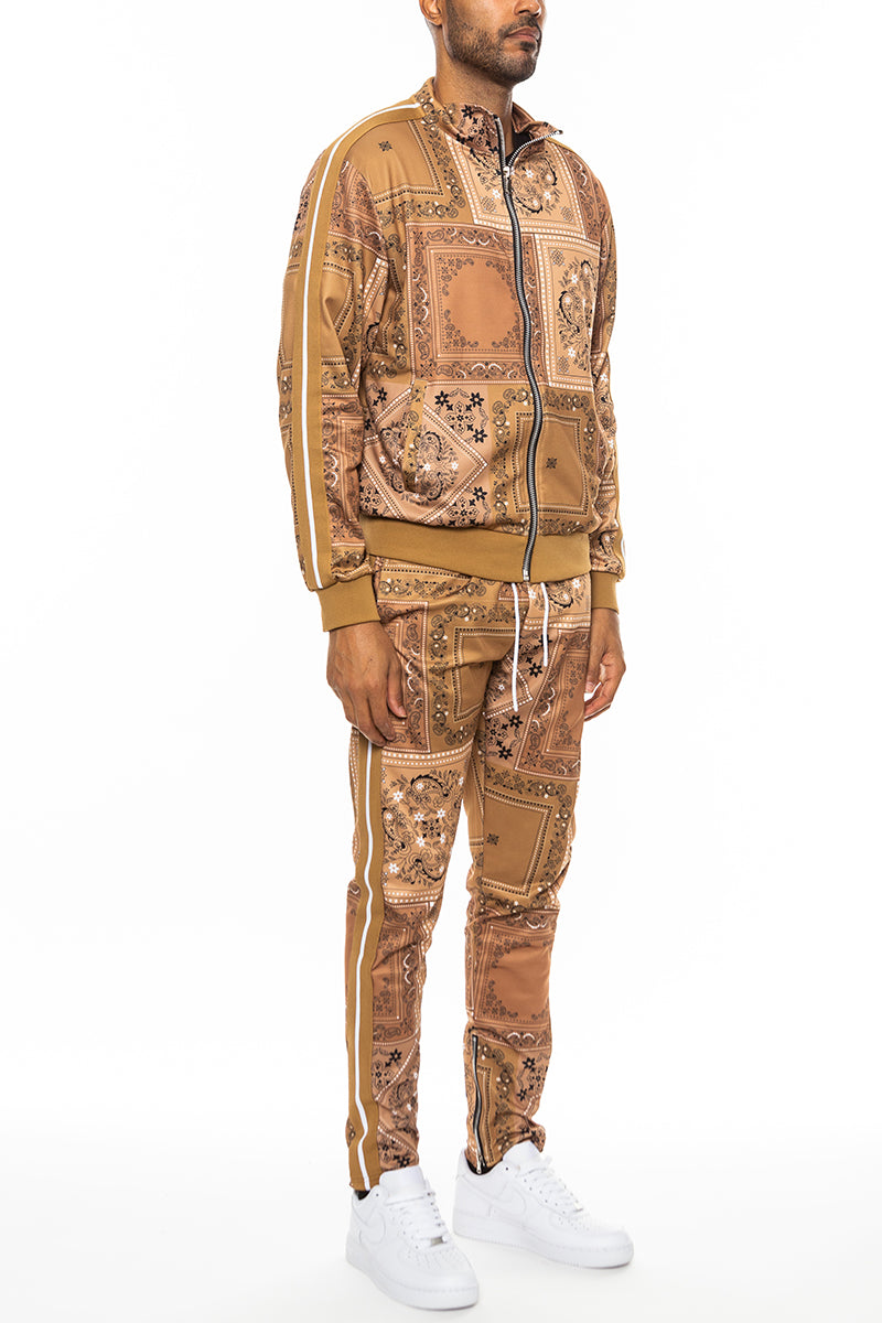 Paisley All Over Print Track Jacket Set-6