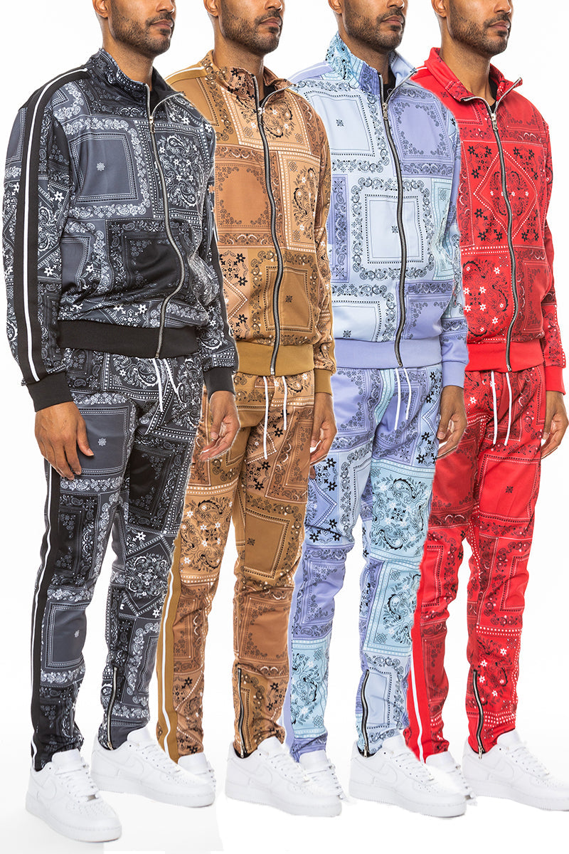 Paisley All Over Print Track Jacket Set-1