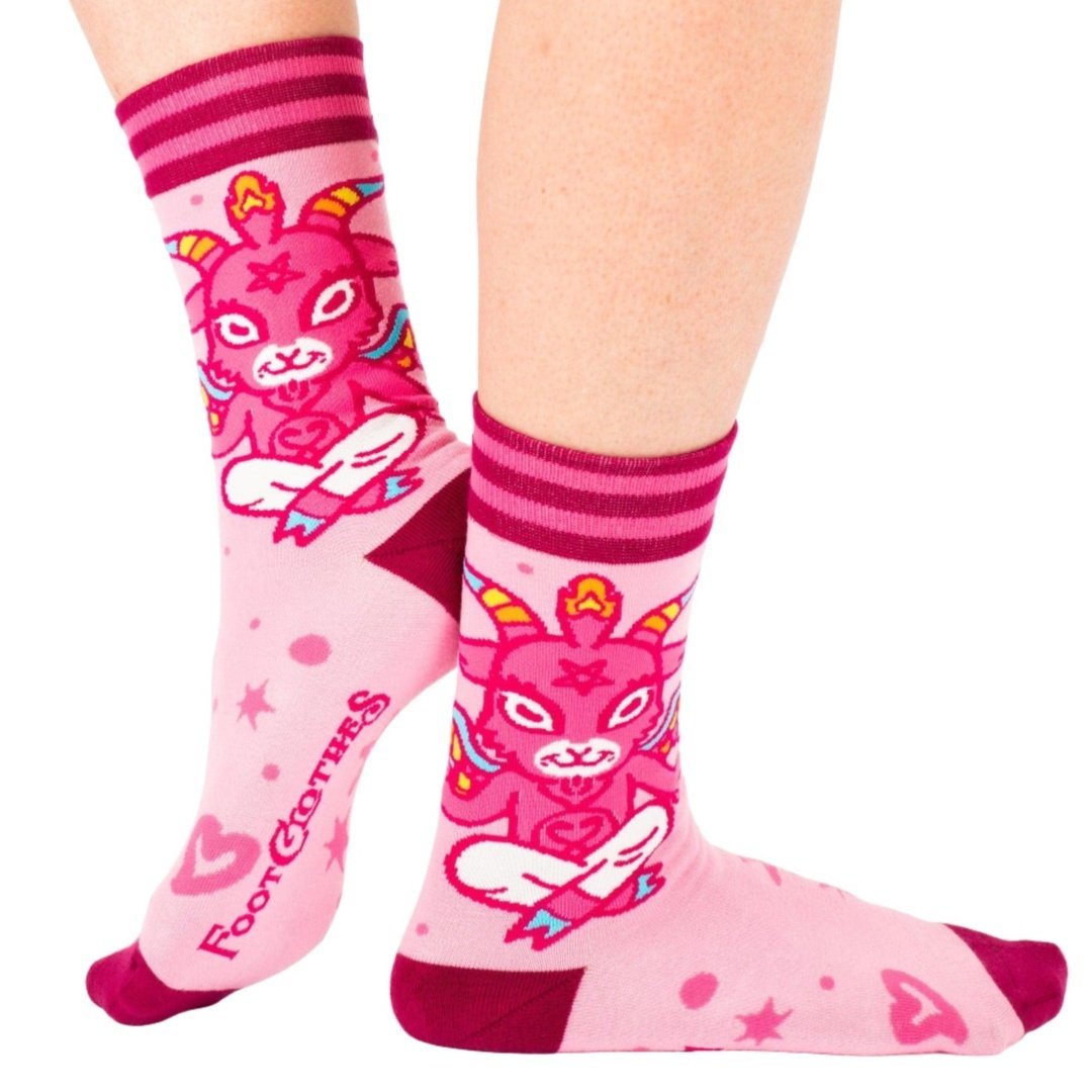 Cute Baphomet Goat Crew Socks-0
