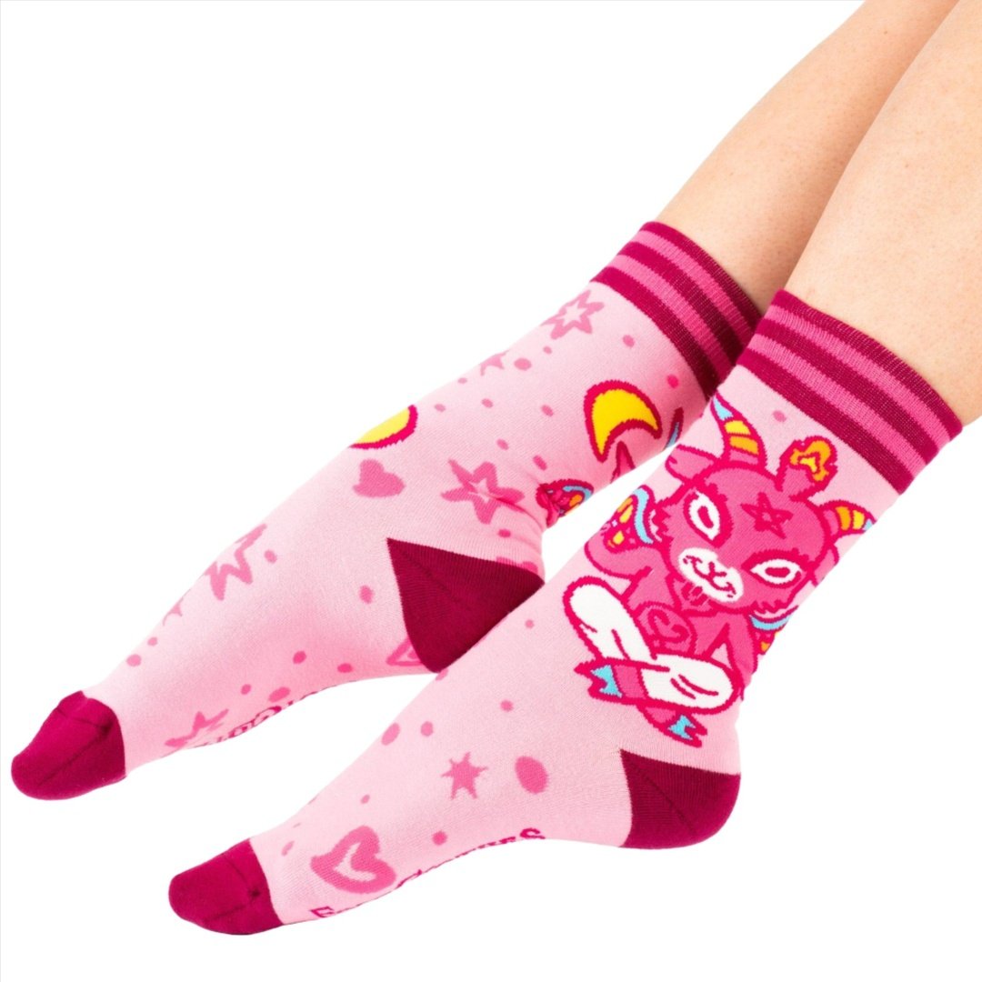 Cute Baphomet Goat Crew Socks-2