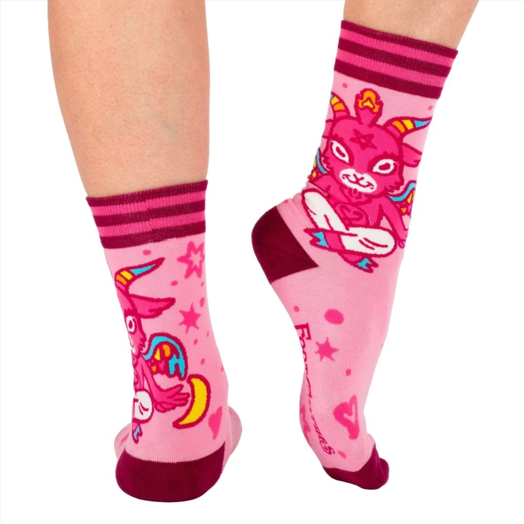 Cute Baphomet Goat Crew Socks-3