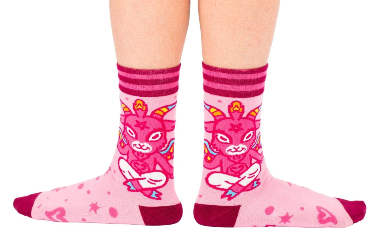 Cute Baphomet Goat Crew Socks-4