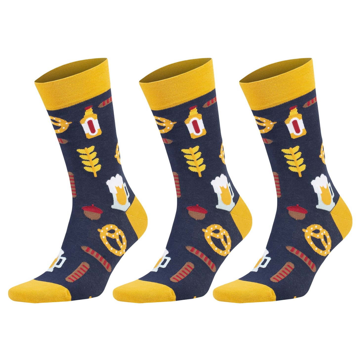 3 Pairs Men's & Women's Colorful Novelty Crew Socks β Fun Cotton Dress Socks-11