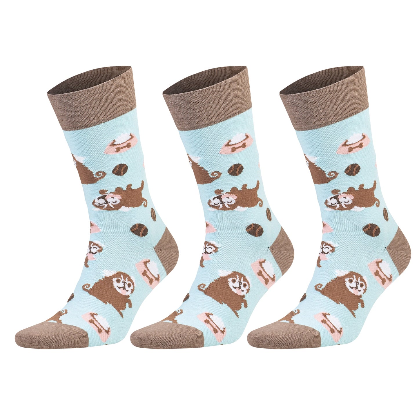 3 Pairs Men's & Women's Colorful Novelty Crew Socks β Fun Cotton Dress Socks-1