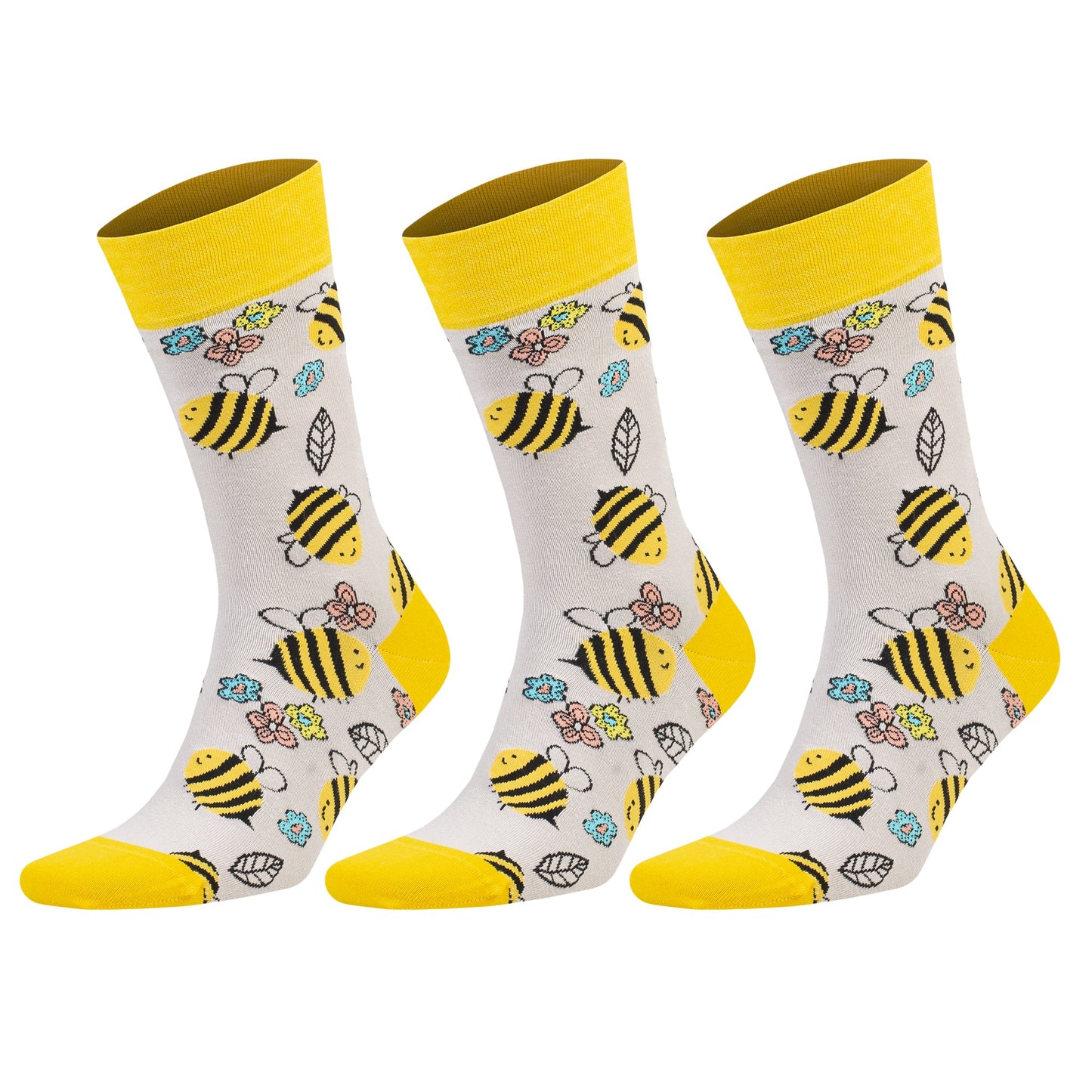 3 Pairs Men's & Women's Colorful Novelty Crew Socks β Fun Cotton Dress Socks-2