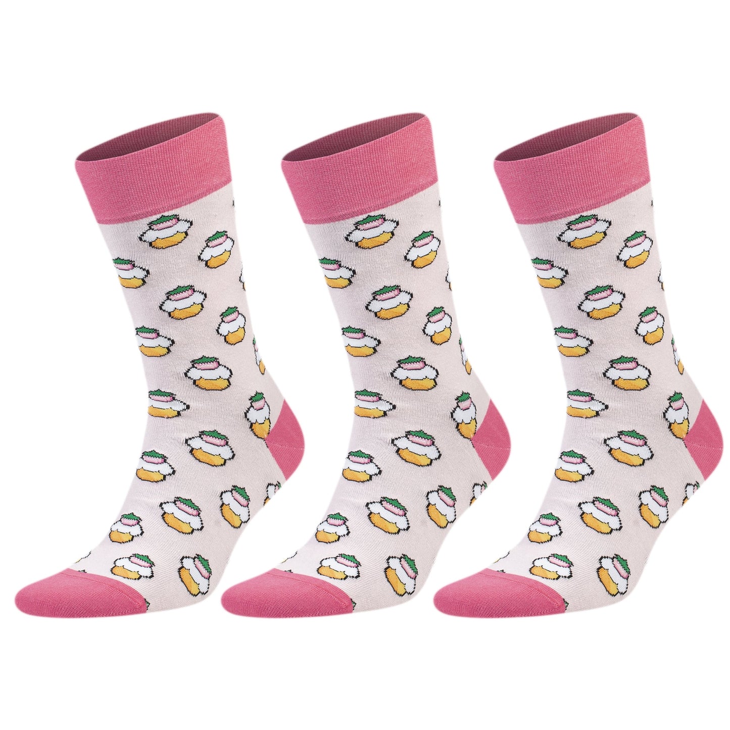 3 Pairs Men's & Women's Colorful Novelty Crew Socks β Fun Cotton Dress Socks-3