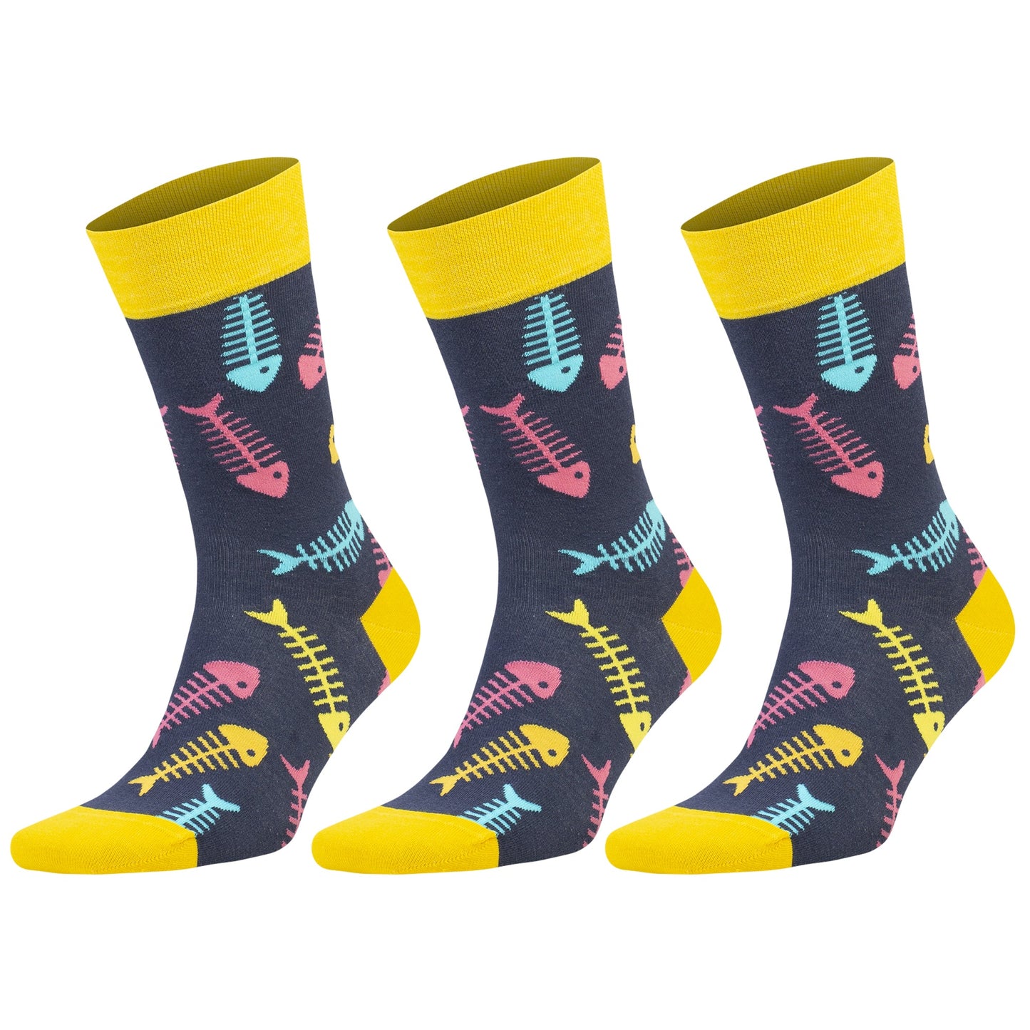 3 Pairs Men's & Women's Colorful Novelty Crew Socks β Fun Cotton Dress Socks-4