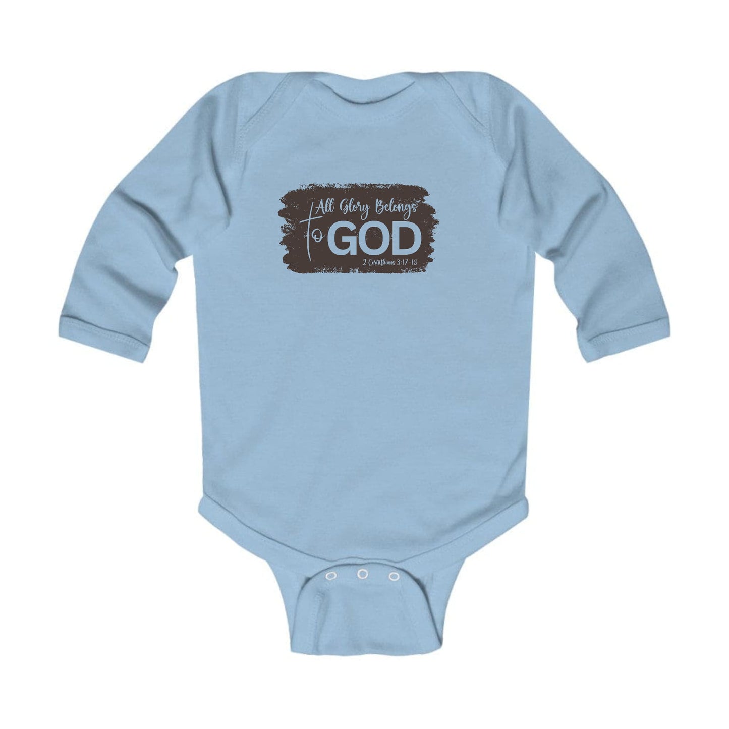 Infant Long Sleeve Graphic T-shirt All Glory Belongs to God - Brown-0