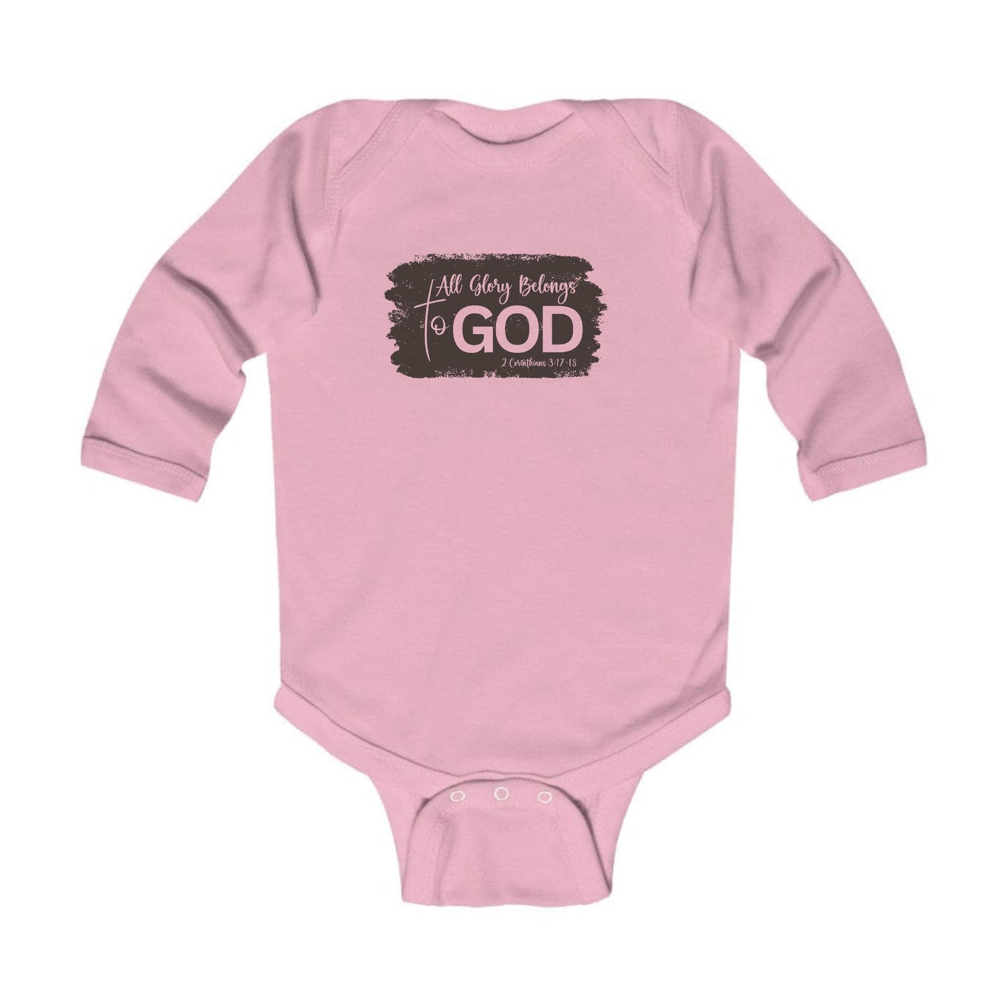 Infant Long Sleeve Graphic T-shirt All Glory Belongs to God - Brown-1