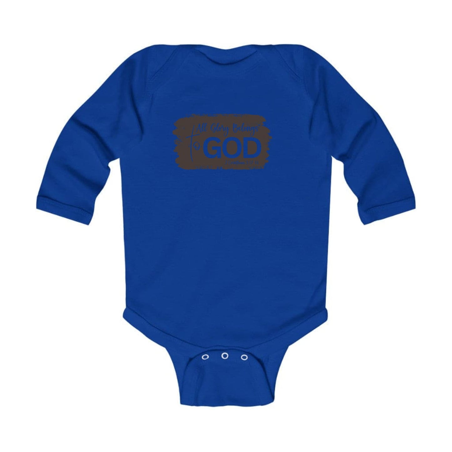 Infant Long Sleeve Graphic T-shirt All Glory Belongs to God - Brown-5