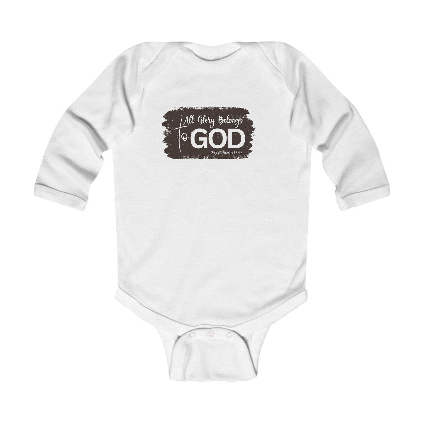 Infant Long Sleeve Graphic T-shirt All Glory Belongs to God - Brown-2
