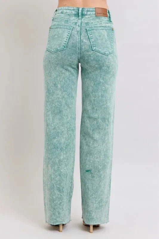 Judy Blue Full Size High Waist Garment Dyed Raw Hem Dad Jean Plus Size-2