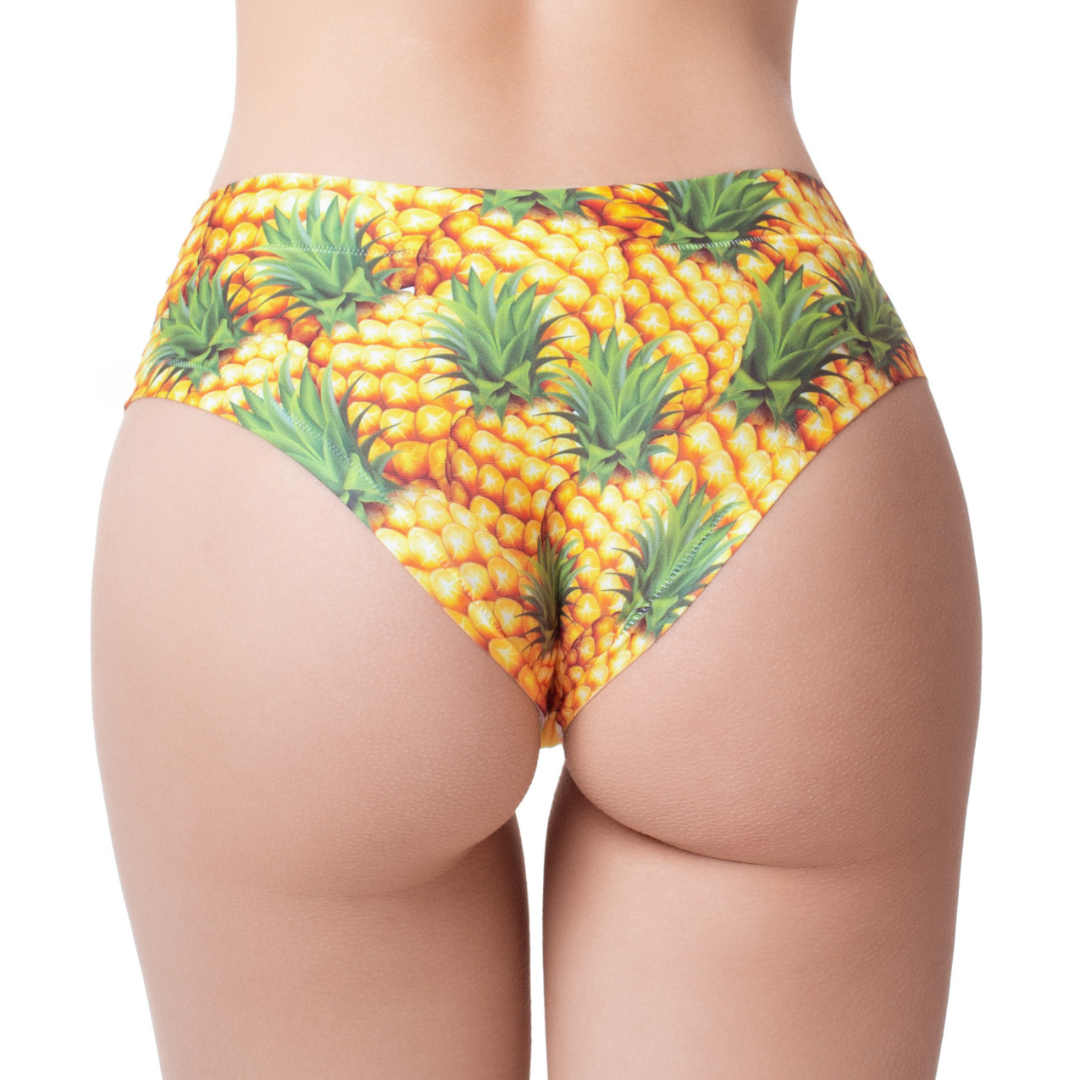 Memème Women’s Ultra-Comfortable FRESH SUMMER - Pineapple - Panties | Original Prints, Unique Designs | Breathable Cotton Crotch, Stretchy Fit, Soft Flat Seams, No Elastic Bands | Two Styles: Slip/Brief and Thong | Everyday Use-1