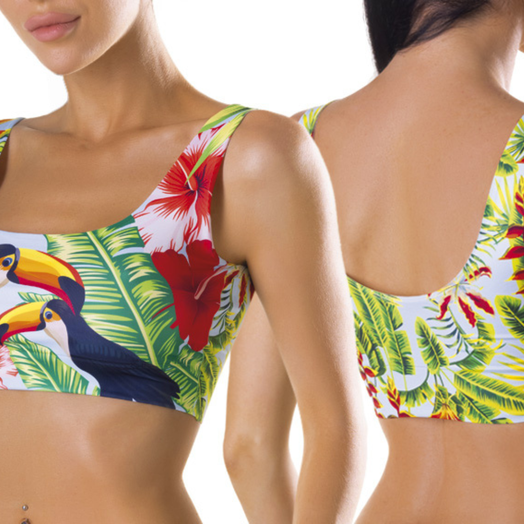 Memème Women’s Ultra-Comfortable TROPICAL - Toucan - Crop Top| Original Prints, Unique Designs | Breathable Cotton Crotch, Stretchy Fit, Soft Flat Seams, No Elastic Bands | Everyday Use-2