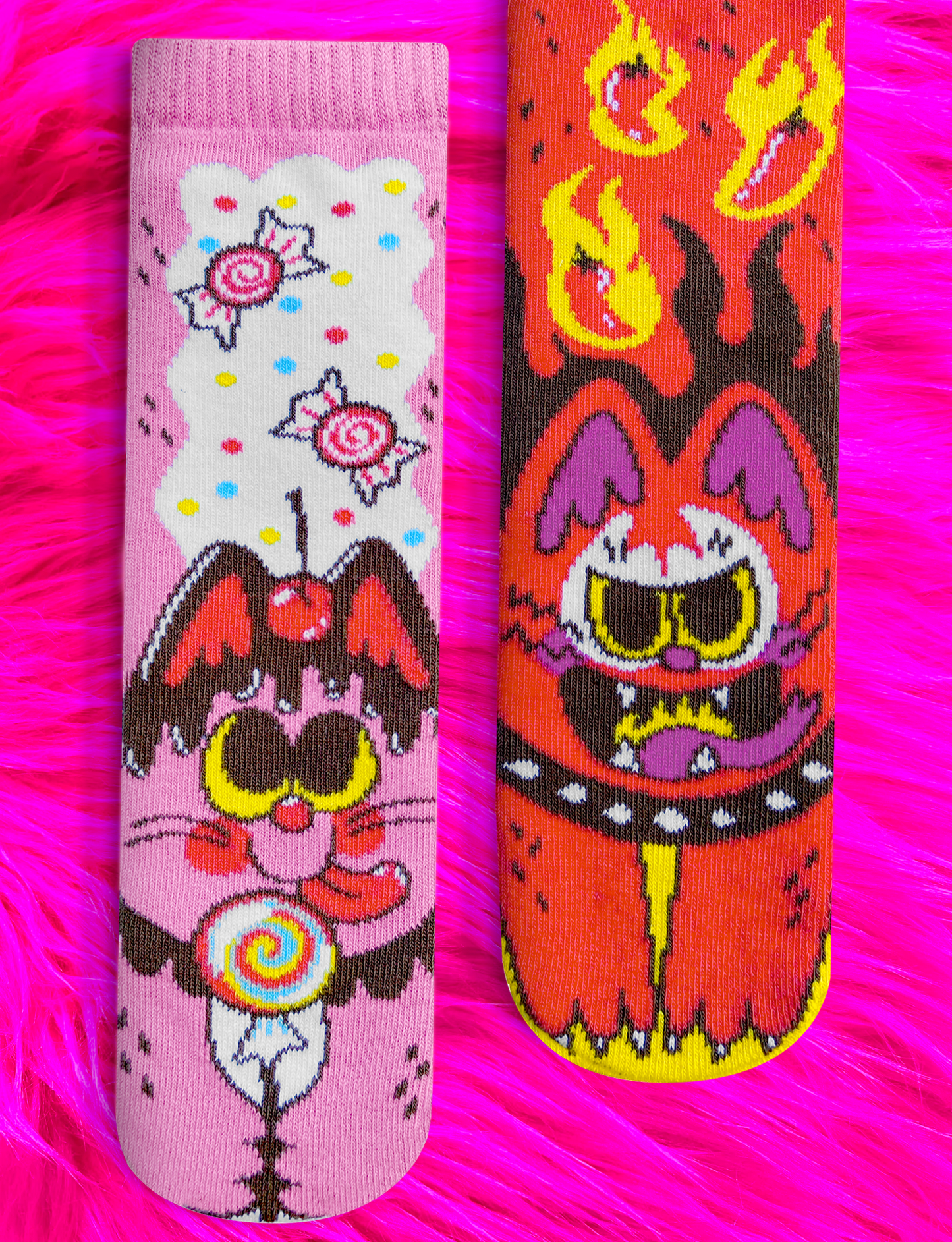 ADULT PURRTY SWEET & FELINE SPICY SOCKS-1