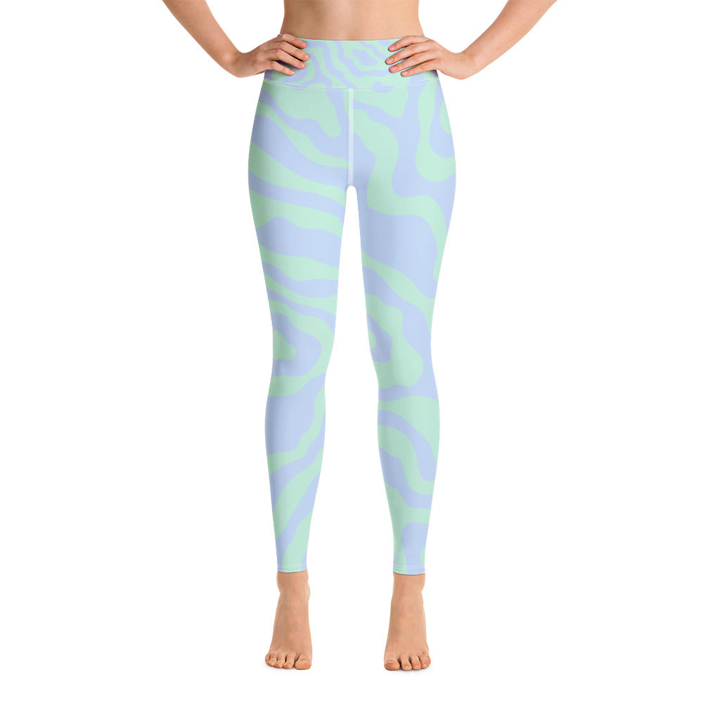 Women's Tropical Print Retro Kelp Yoga Leggings-0