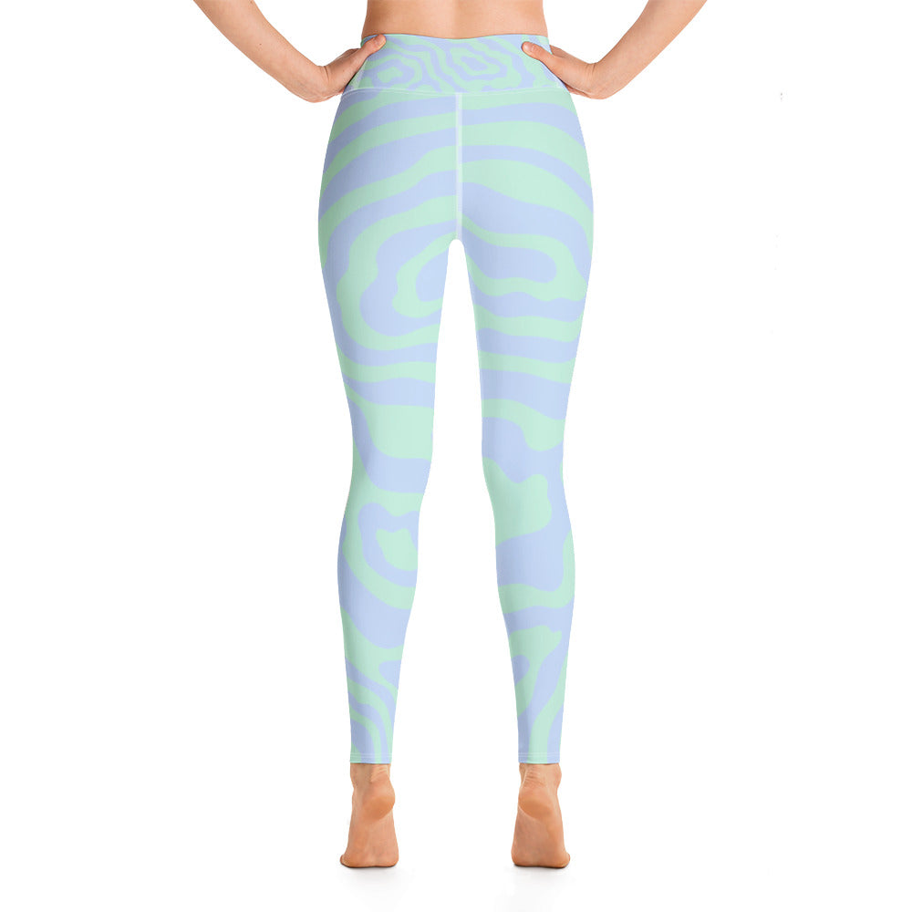 Women's Tropical Print Retro Kelp Yoga Leggings-4