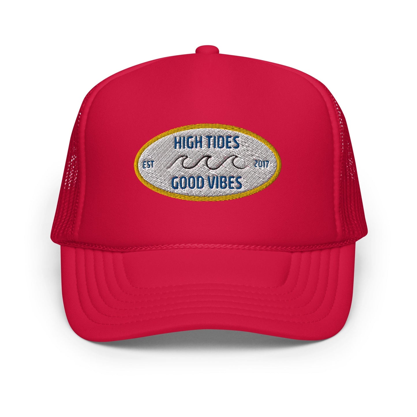 High Tides Good Vibes Foam Trucker Hat-5