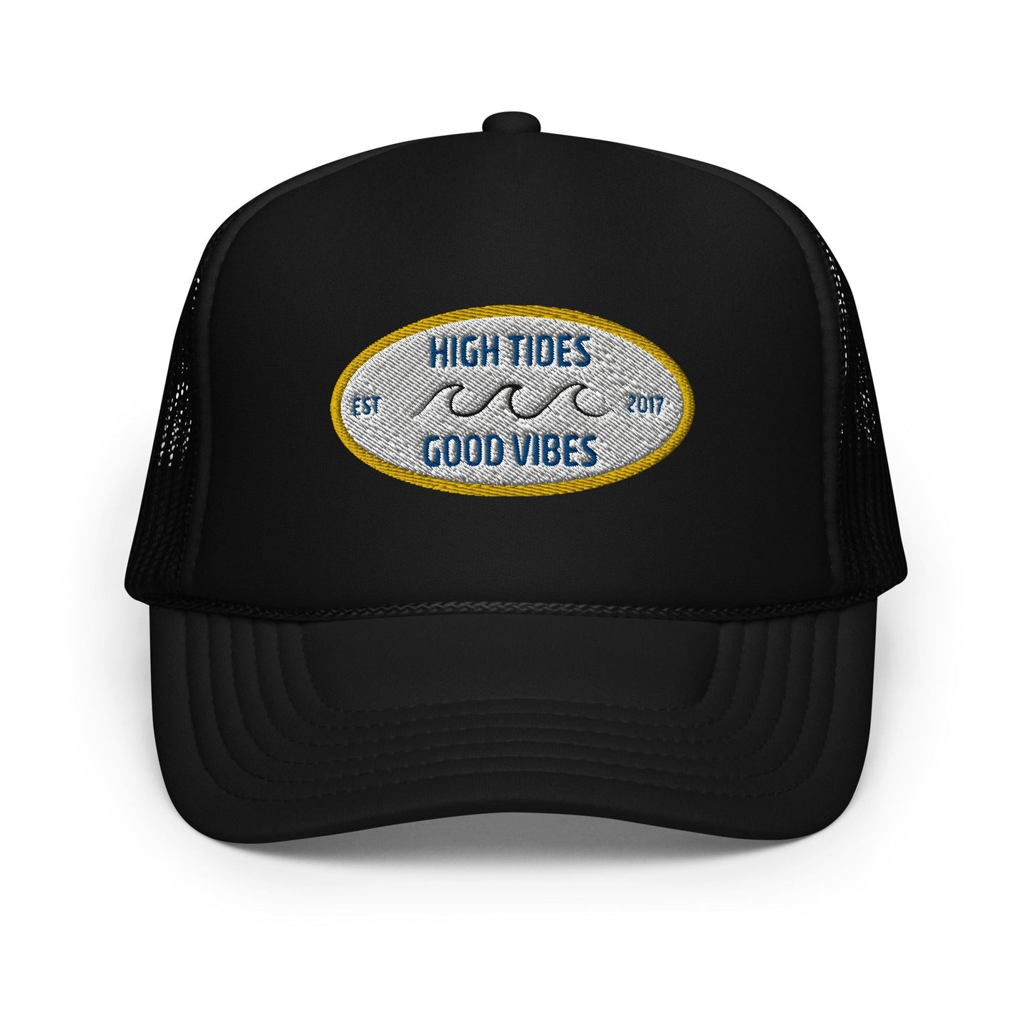 High Tides Good Vibes Foam Trucker Hat-1