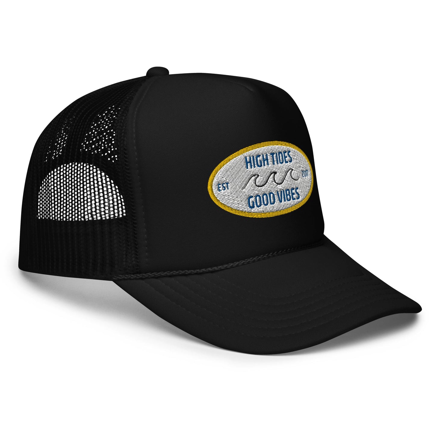 High Tides Good Vibes Foam Trucker Hat-3