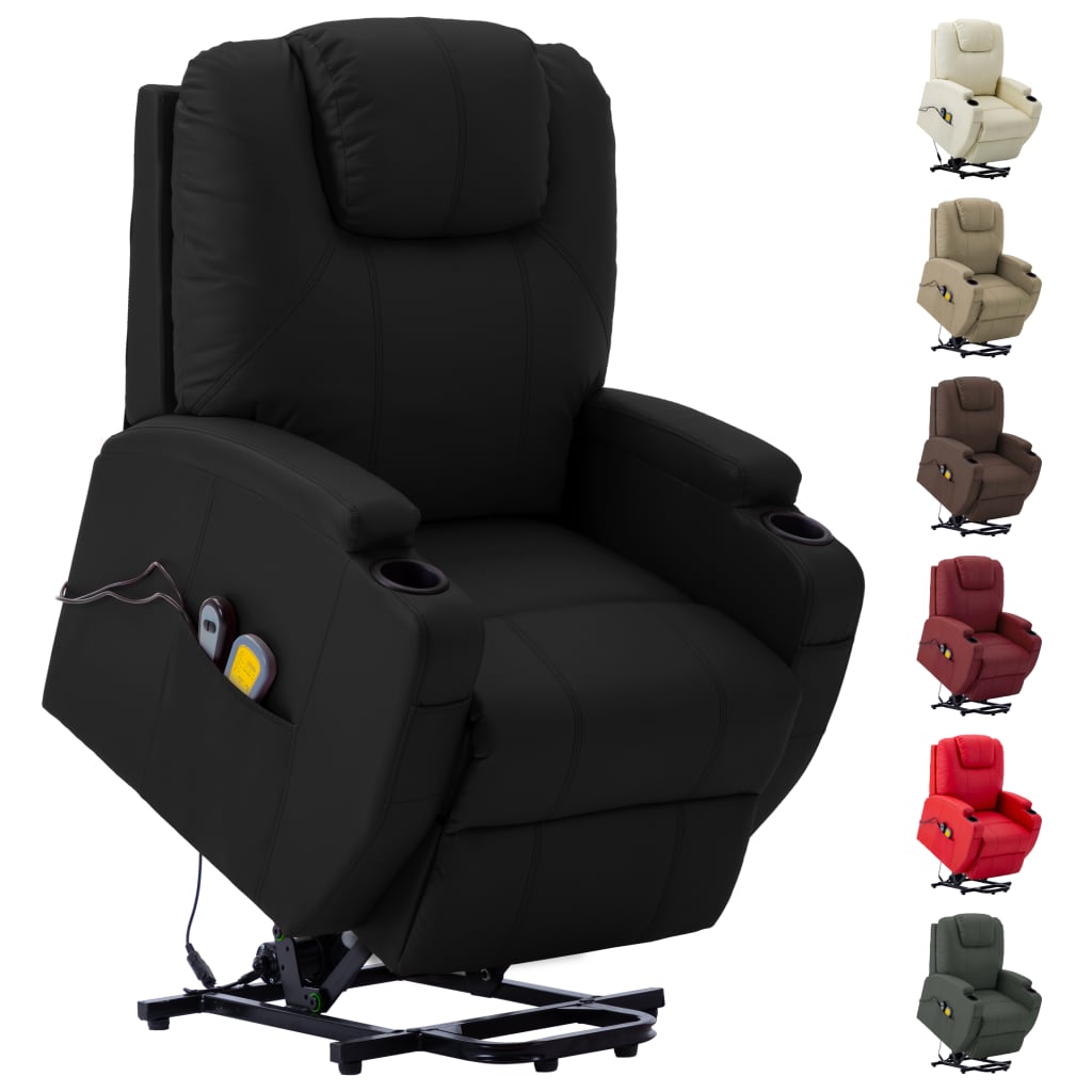 vidaXL Power Lift Recliner Electric Lift Chair for Home Theater Faux Leather-5