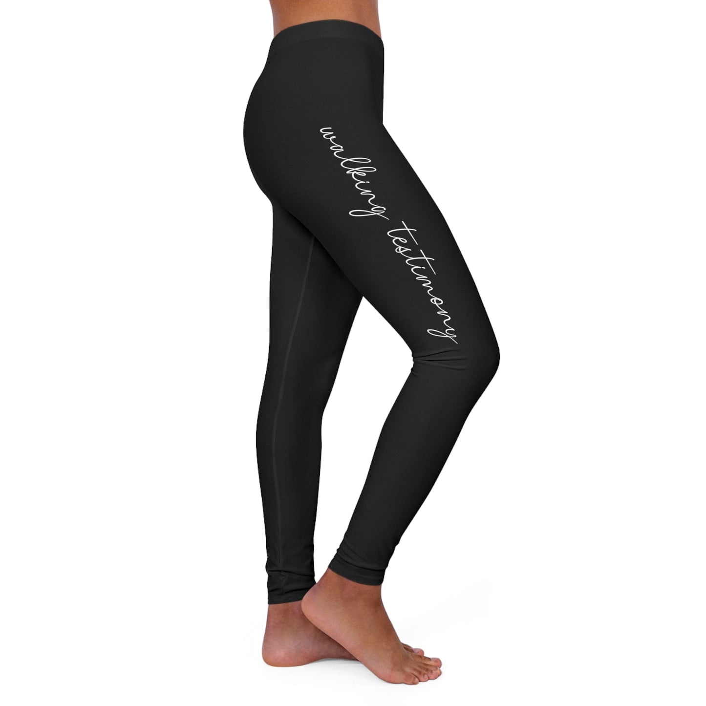 Womens Black Fitness Leggings - Say it Soul - Walking Testimony T-shirt - Christian - Religious - Faith-based - Inspirational Clothing-5