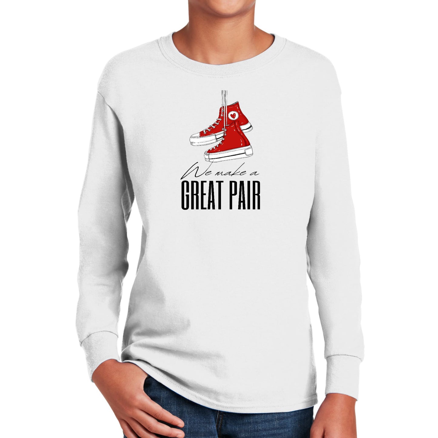 Youth Long Sleeve Graphic T-shirt - Say it Soul - we Make a Great Pair-0