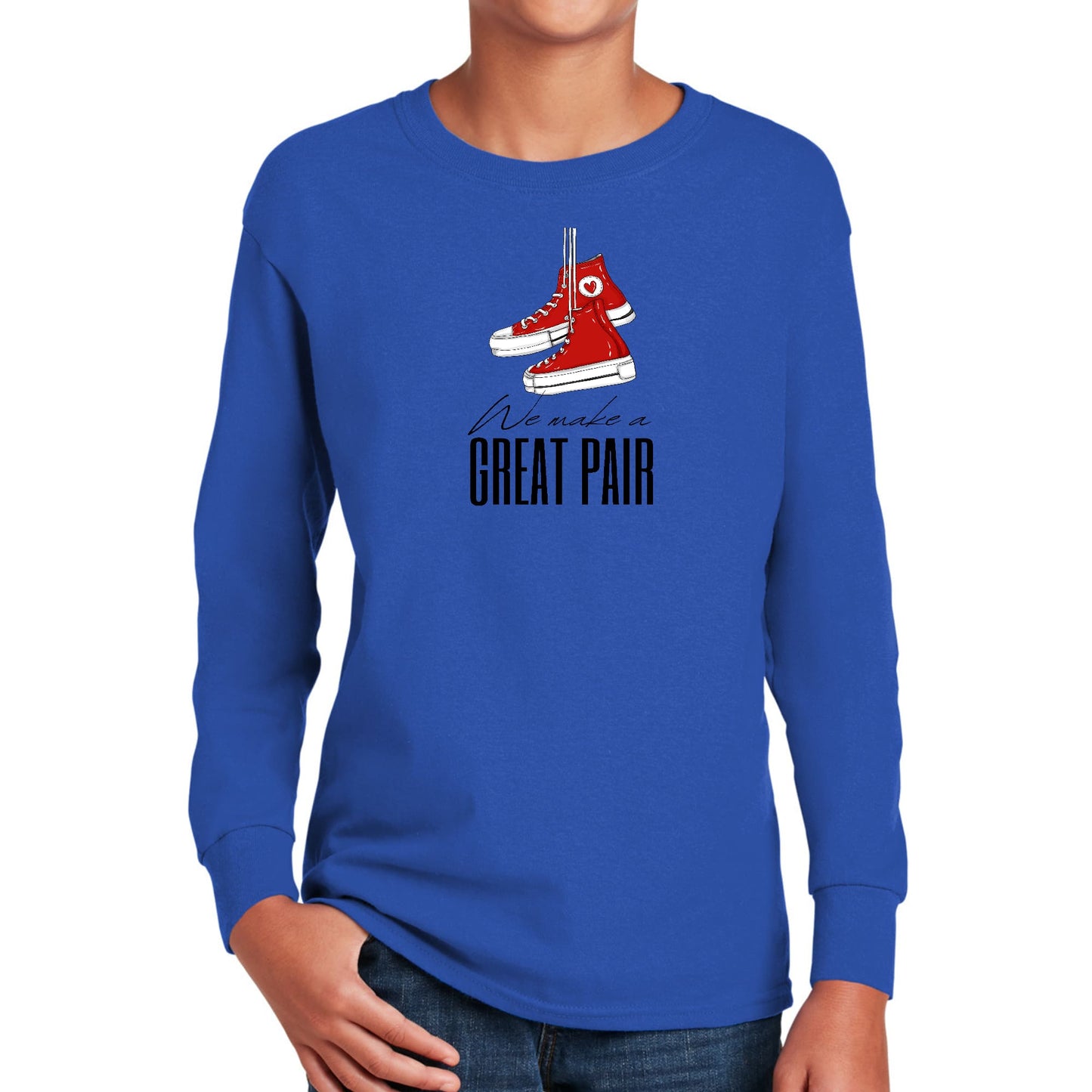 Youth Long Sleeve Graphic T-shirt - Say it Soul - we Make a Great Pair-2