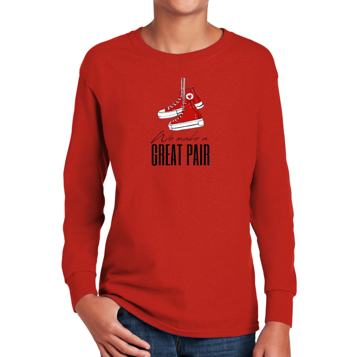 Youth Long Sleeve Graphic T-shirt - Say it Soul - we Make a Great Pair-1
