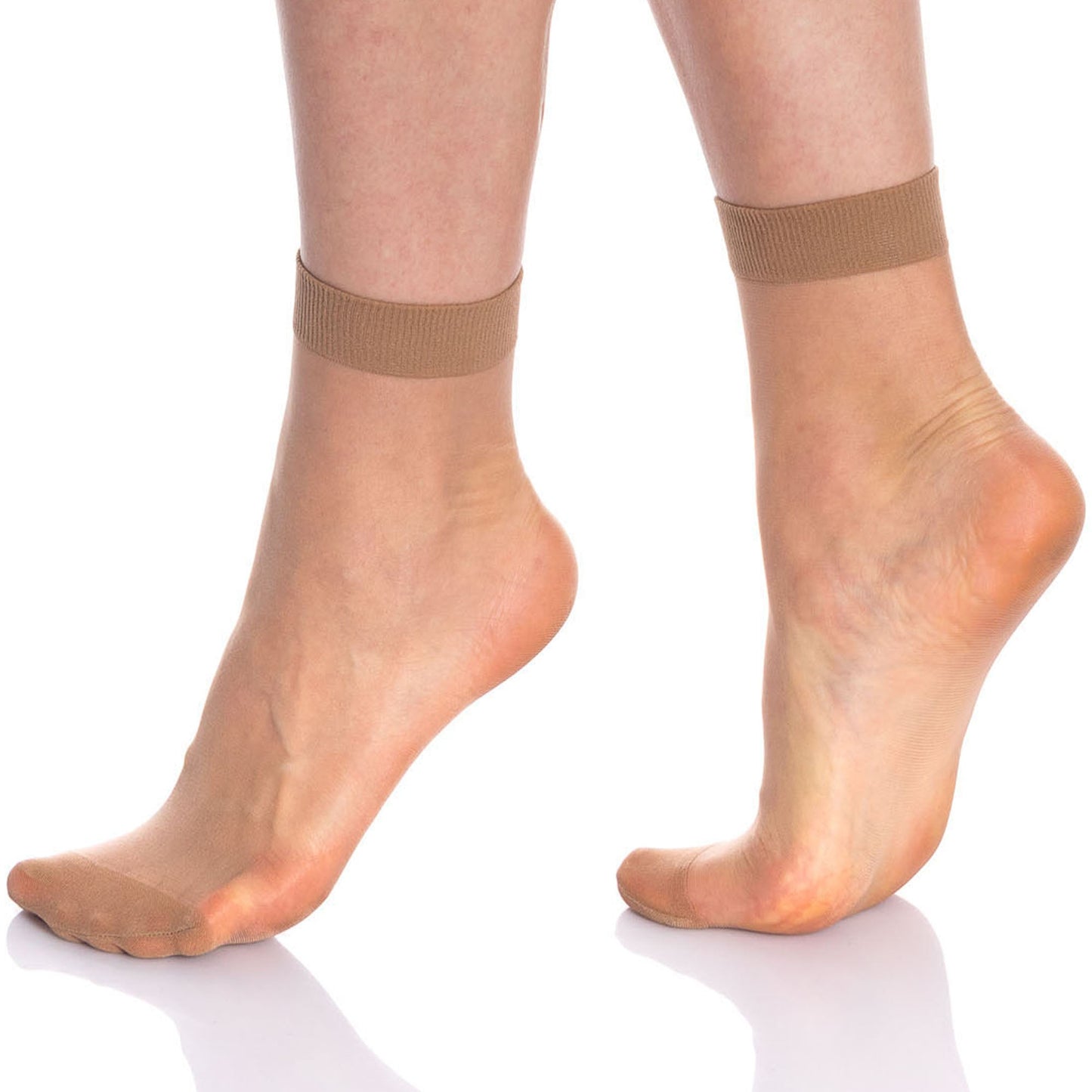 10 Pairs Women's Sheer Ankle High Socks 15 Denier Breathable Mesh One Size-1