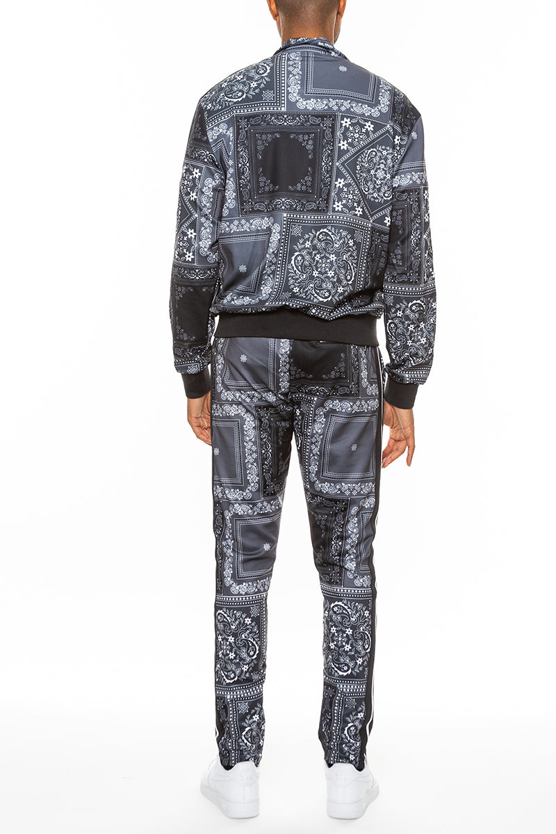 Paisley All Over Print Track Jacket Set-3