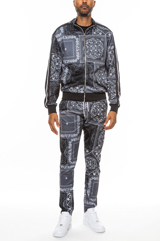 Paisley All Over Print Track Jacket Set-0