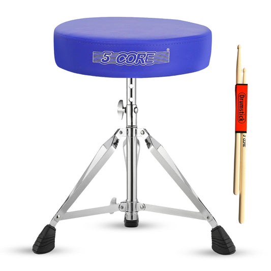 5Core Drum Throne Padded Adjustable Guitar Stool Drummer Seat for Adults & Kids BLUE-0