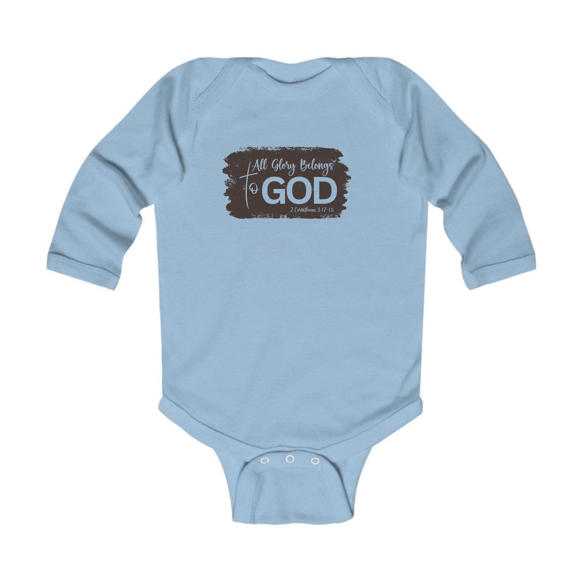 Infant Long Sleeve Graphic T-shirt All Glory Belongs to God - Brown-0