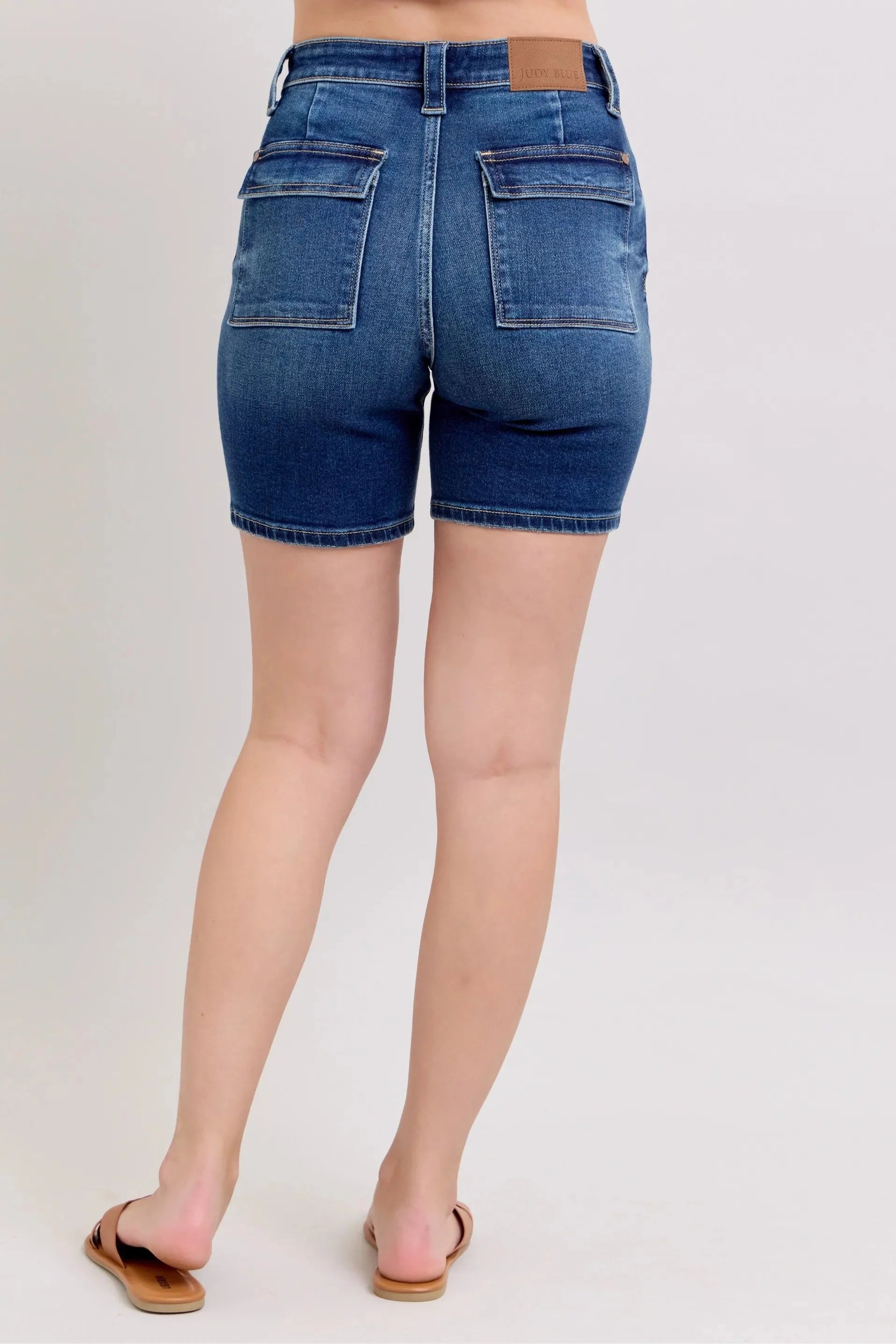 Judy Blue Full Size High Waist Bermudas Jeans W/ Back Flap Pockets Plus Size-4