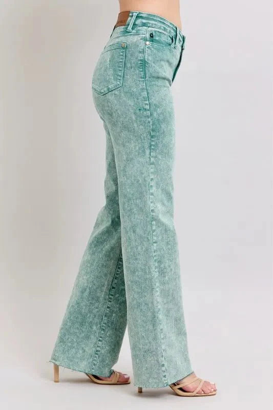 Judy Blue Full Size High Waist Garment Dyed Raw Hem Dad Jean Plus Size-3