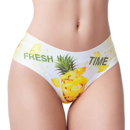 Memème Women’s Ultra-Comfortable FRESH SUMMER - Pineapple - Panties | Original Prints, Unique Designs | Breathable Cotton Crotch, Stretchy Fit, Soft Flat Seams, No Elastic Bands | Two Styles: Slip/Brief and Thong | Everyday Use-0