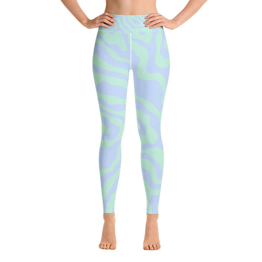 Women's Tropical Print Retro Kelp Yoga Leggings-0
