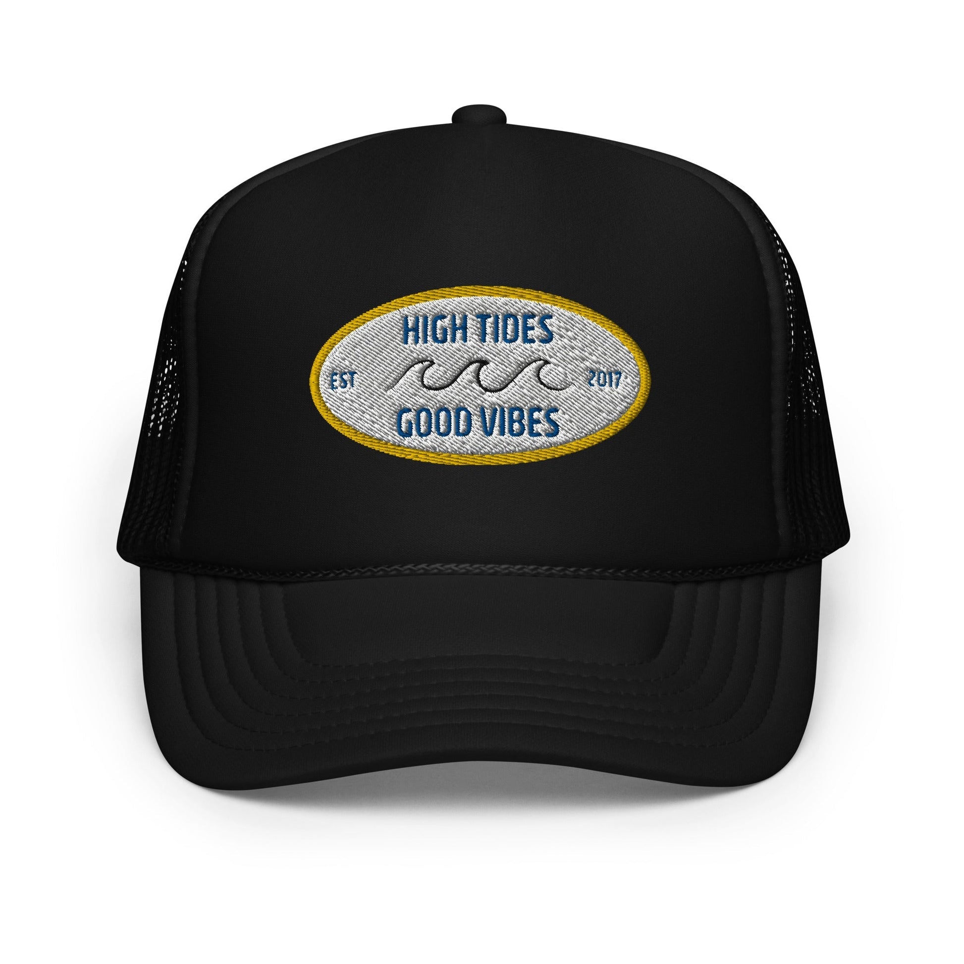 High Tides Good Vibes Foam Trucker Hat-1